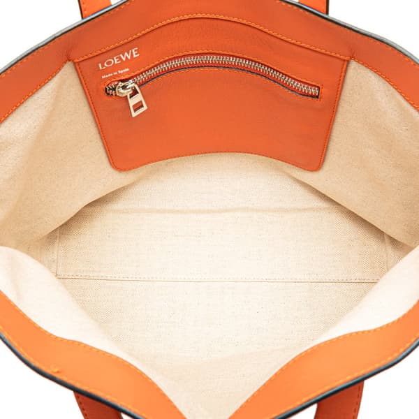 Pre-owned LOEWE Anagram Leather East West Tote Orange