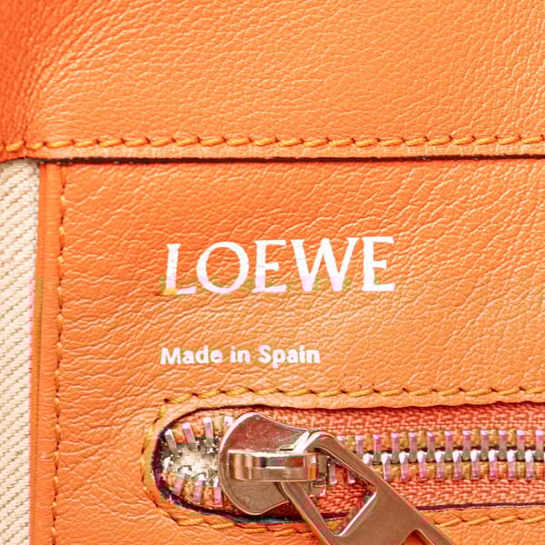Pre-owned LOEWE Anagram Leather East West Tote Orange