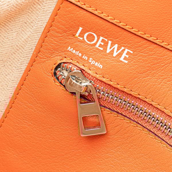 Pre-owned LOEWE Anagram Leather East West Tote Orange
