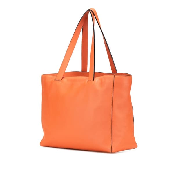 Pre-owned LOEWE Anagram Leather East West Tote Orange