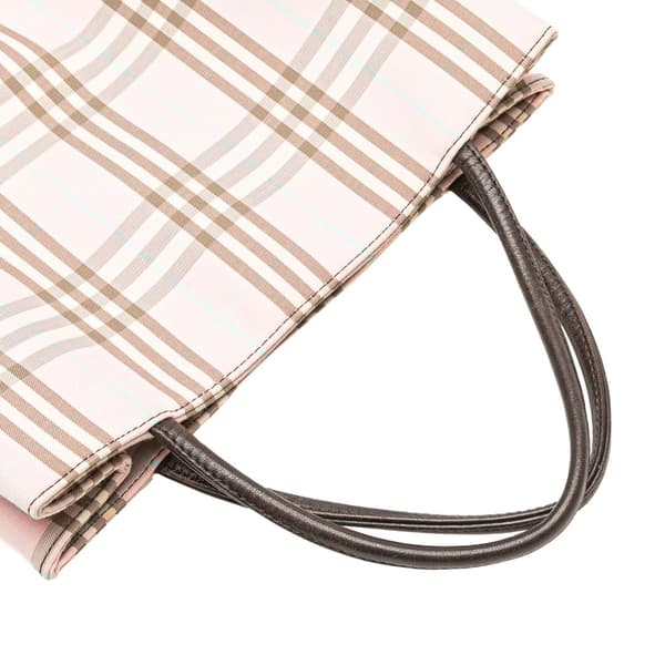 Pre-owned Burberry House Check Cotton Tote Pink