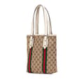 Miniatyrbild 2 av 10: Pre-owned Gucci GG Canvas Web Jolicoeur Tote Brown