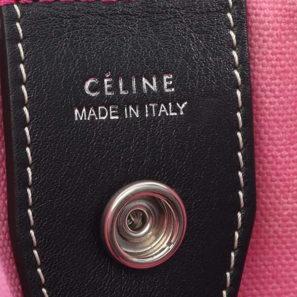 Pre-owned Celine Smooth Calfskin and Canvas Tie Dye Frame Tote Pink