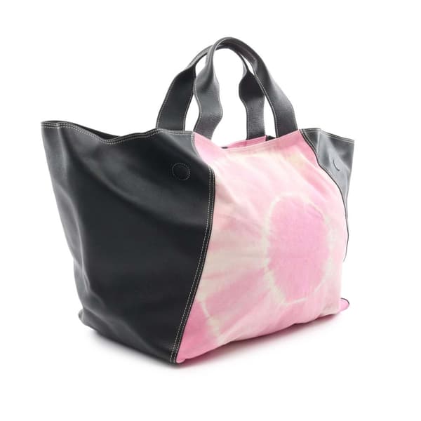 Pre-owned Celine Smooth Calfskin and Canvas Tie Dye Frame Tote Pink