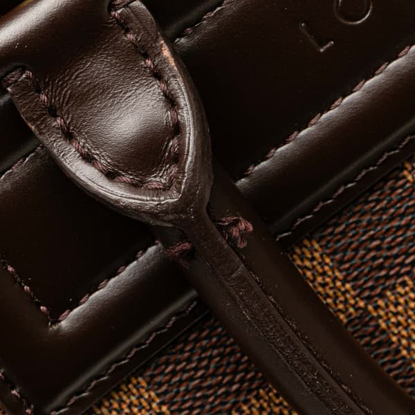 Pre-owned Louis Vuitton Damier Ebene Venice Sac Plat GM Brown