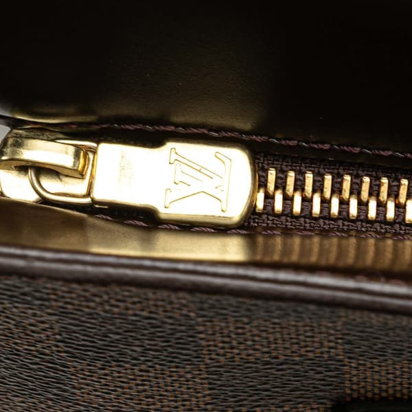 Pre-owned Louis Vuitton Damier Ebene Venice Sac Plat GM Brown