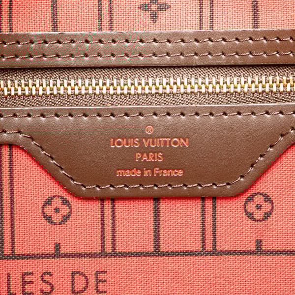 Pre-owned Louis Vuitton Damier Ebene Neverfull MM Brown