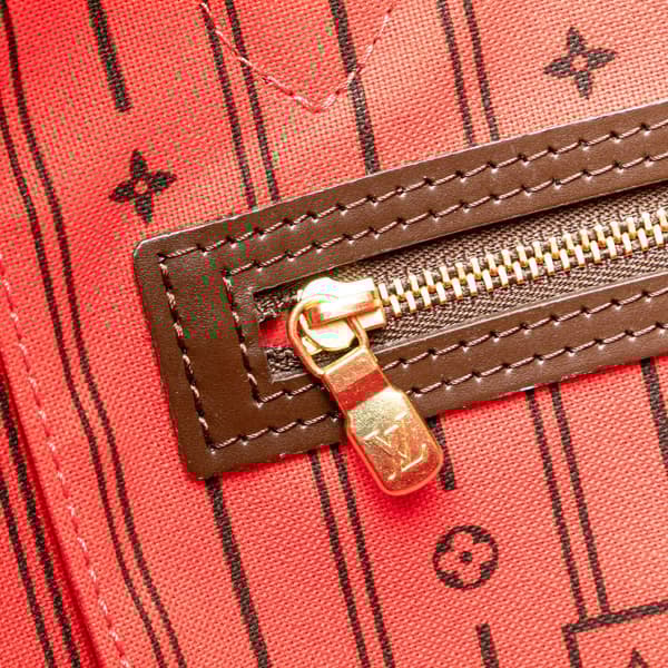 Pre-owned Louis Vuitton Damier Ebene Neverfull MM Brown