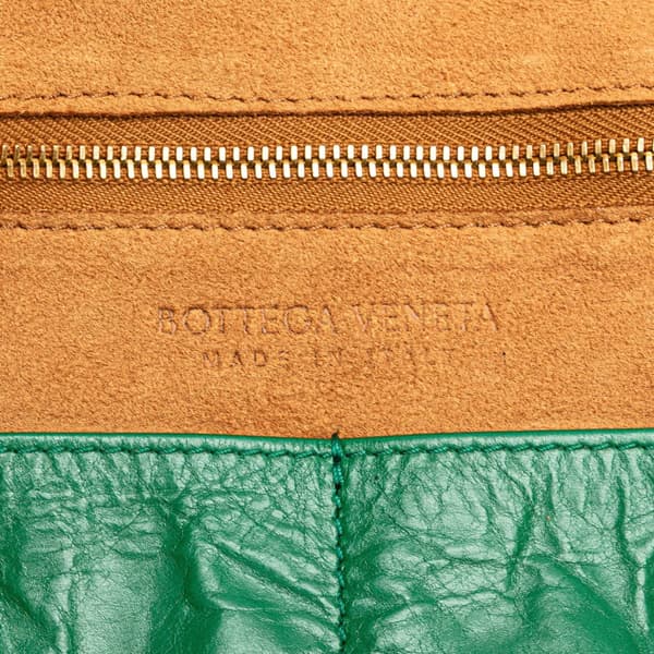 Pre-owned Bottega Veneta Medium Calfskin Maxi Intrecciato Arco Slouch Tote Green