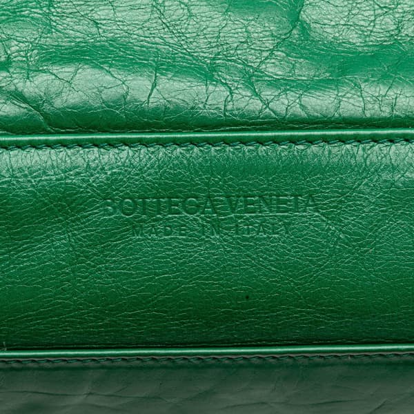 Pre-owned Bottega Veneta Medium Calfskin Maxi Intrecciato Arco Slouch Tote Green