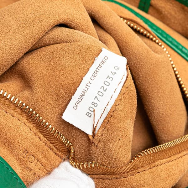 Pre-owned Bottega Veneta Medium Calfskin Maxi Intrecciato Arco Slouch Tote Green