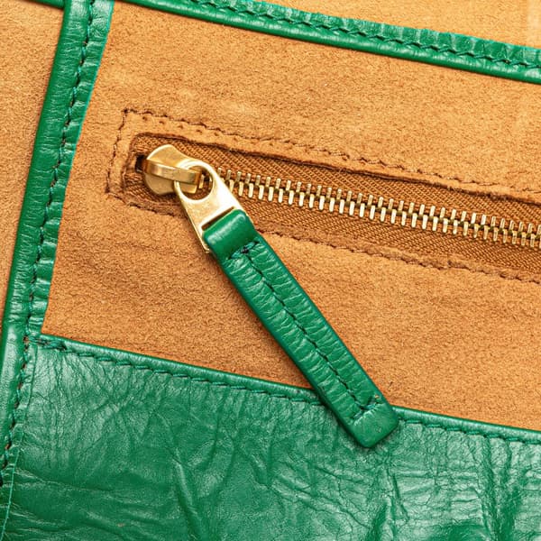 Pre-owned Bottega Veneta Medium Calfskin Maxi Intrecciato Arco Slouch Tote Green