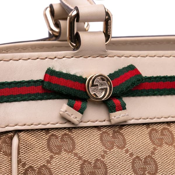 Pre-owned Gucci GG Canvas Mayfair Tote Brown