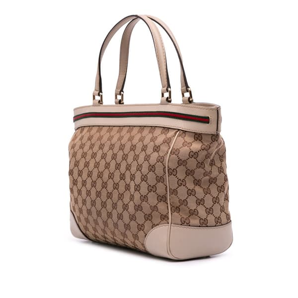 Pre-owned Gucci GG Canvas Mayfair Tote Brown