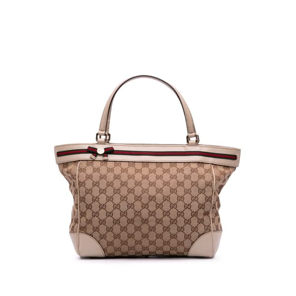 Pre-owned Gucci GG Canvas Mayfair Tote Brown