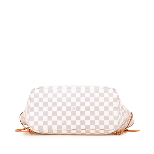 Pre-owned Louis Vuitton Damier Azur Neverfull MM White