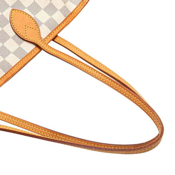 Pre-owned Louis Vuitton Damier Azur Neverfull MM White