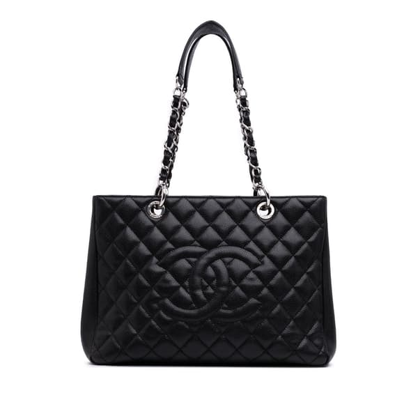 Pre-owned Chanel Caviar Grand Shopping Tote Black