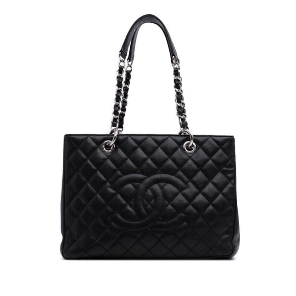 Pre-owned Chanel Caviar Grand Shopping Tote Black