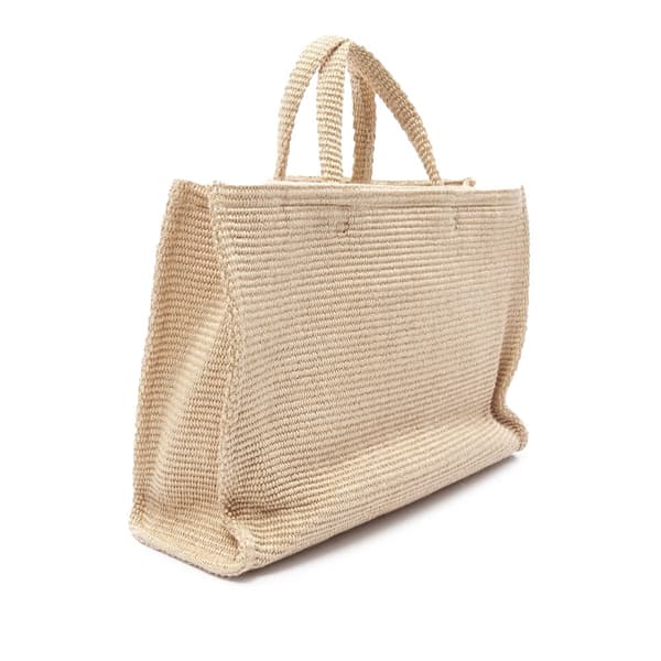 Pre-owned Givenchy Large Raffia G Shopping Tote Brown