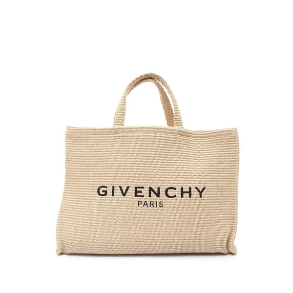 Pre-owned Givenchy Large Raffia G Shopping Tote Brown