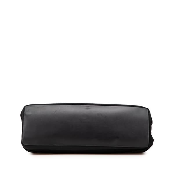 Pre-owned Ferragamo Nylon Tiered Grosgrain Tote Black