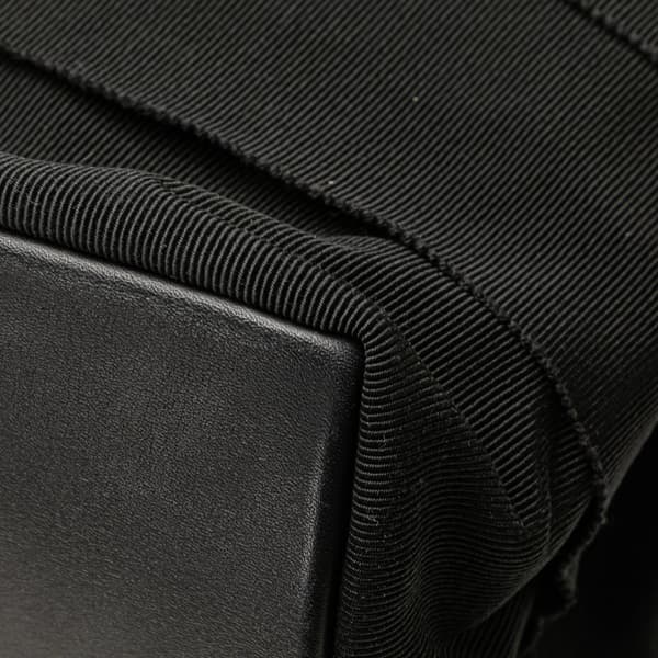 Pre-owned Ferragamo Nylon Tiered Grosgrain Tote Black
