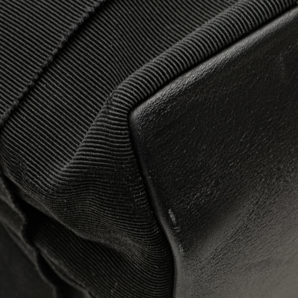 Pre-owned Ferragamo Nylon Tiered Grosgrain Tote Black