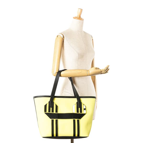 Pre-owned Hermès Toile Pursangle Tote Yellow