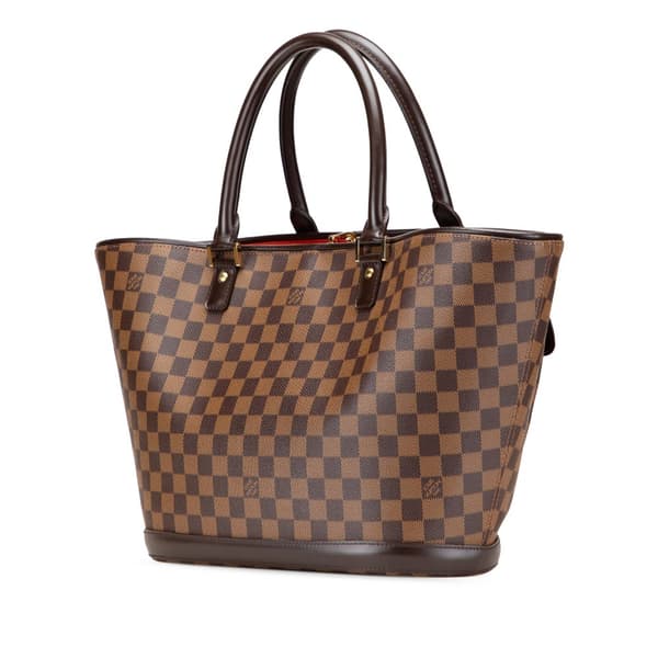 Pre-owned Louis Vuitton Damier Ebene Manosque GM Brown