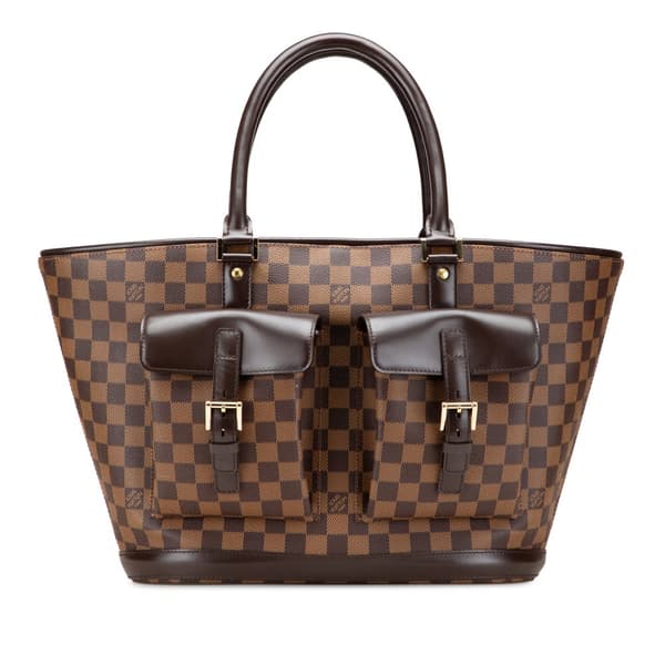 Pre-owned Louis Vuitton Damier Ebene Manosque GM Brown