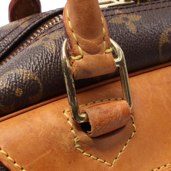 Pre-owned Louis Vuitton LOUIS VUITTON Deauville Bowling Vanity Handbag M47270 Monogram PVC coated canvas leather Brown Used Women