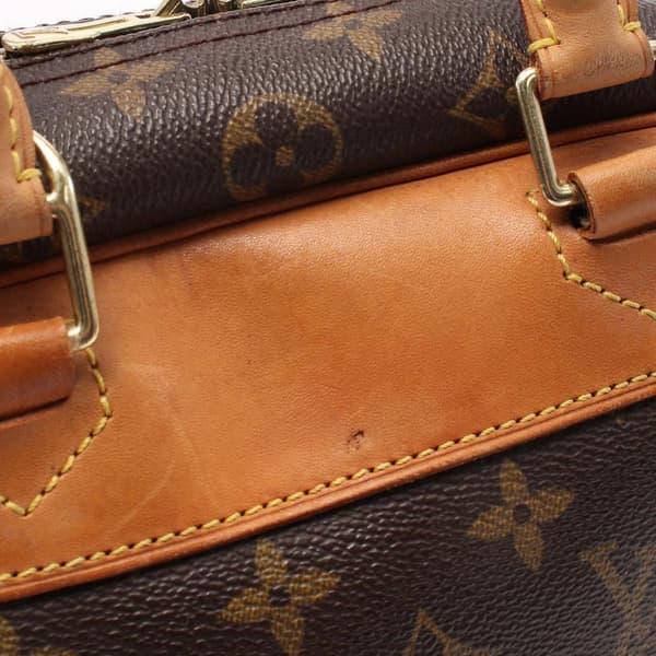 Pre-owned Louis Vuitton LOUIS VUITTON Deauville Bowling Vanity Handbag M47270 Monogram PVC coated canvas leather Brown Used Women