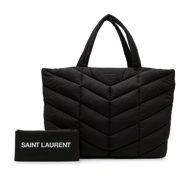 Pre-owned Saint Laurent Nylon Puffer Tote Black