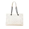 Miniatyrbillede 1 af 10: Pre-owned Bottega Veneta Medium Intrecciato Stitched Double Chain Tote White
