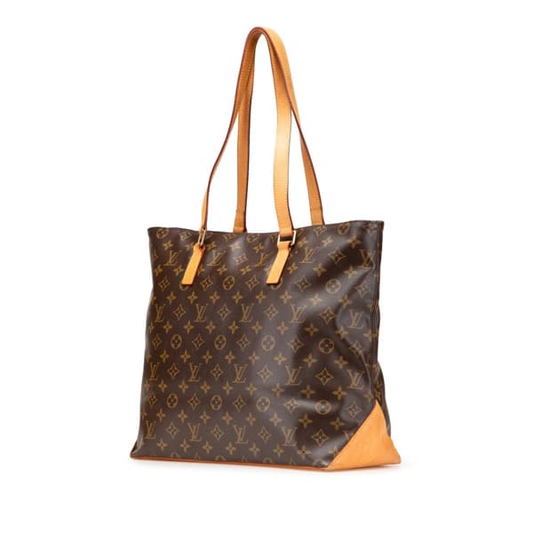 Pre-owned Louis Vuitton Monogram Cabas Mezzo Brown
