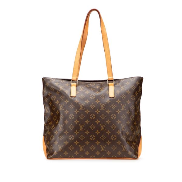Pre-owned Louis Vuitton Monogram Cabas Mezzo Brown