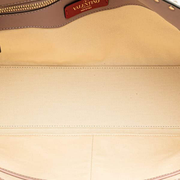 Pre-owned Valentino Leather Rockstud Tote Pink