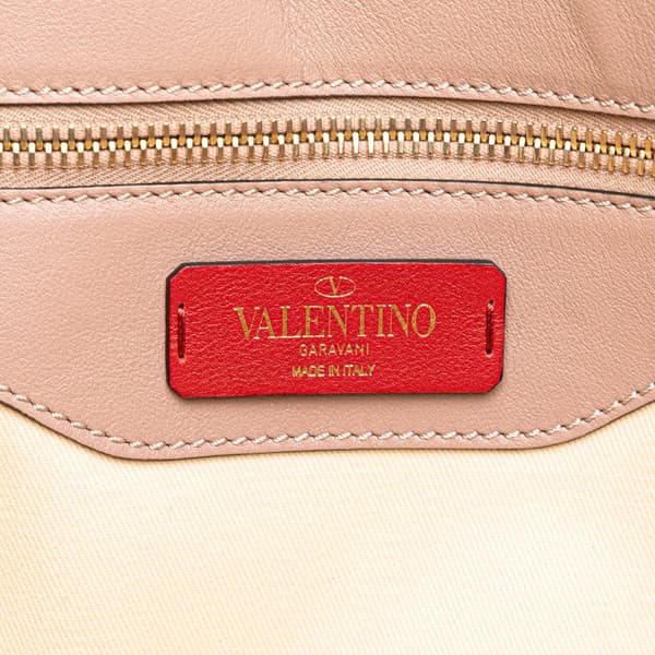 Pre-owned Valentino Leather Rockstud Tote Pink