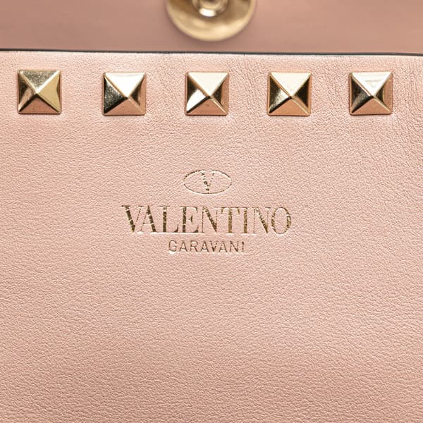 Pre-owned Valentino Leather Rockstud Tote Pink