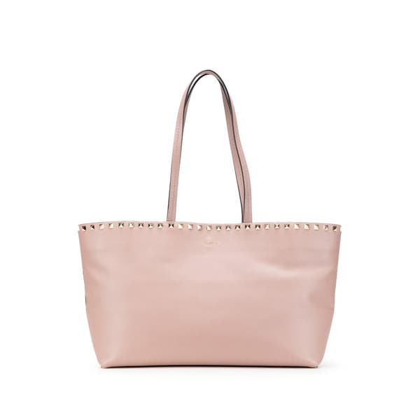 Pre-owned Valentino Leather Rockstud Tote Pink