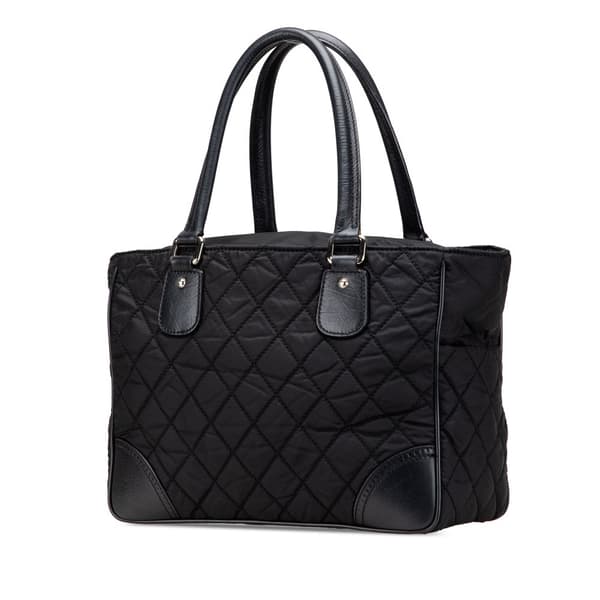 Pre-owned Chanel Paris New York Quilted Nylon Tote Black