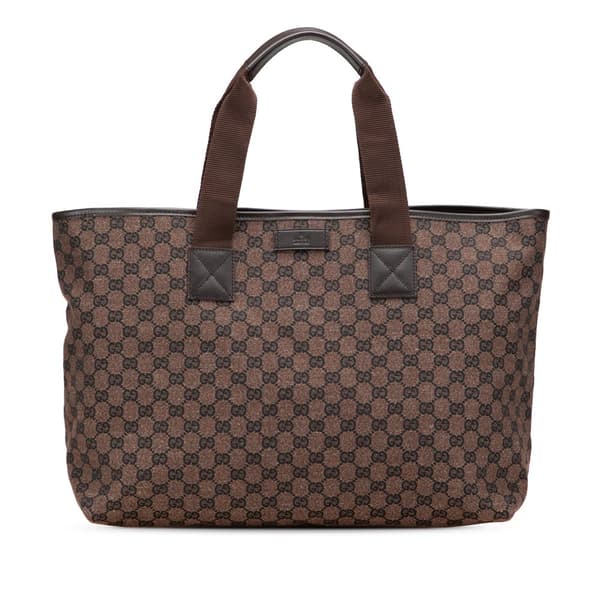 Pre-owned Gucci GG Canvas Tote Brown