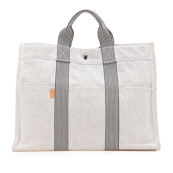 Pre-owned Hermès Canvas Fourre Tout MM Gray