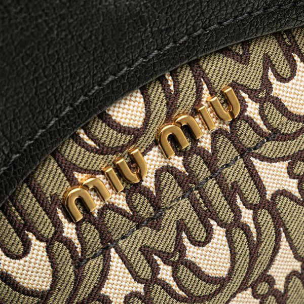 Pre-owned Miu Miu Canvas Monogram Tote Brown