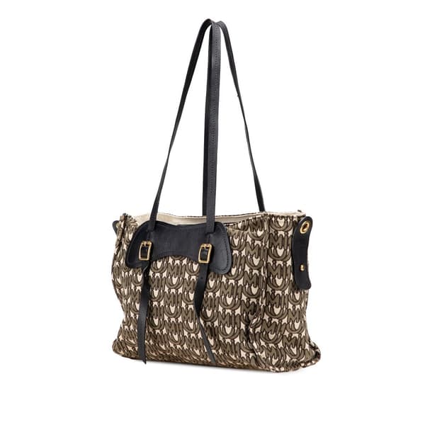 Pre-owned Miu Miu Canvas Monogram Tote Brown