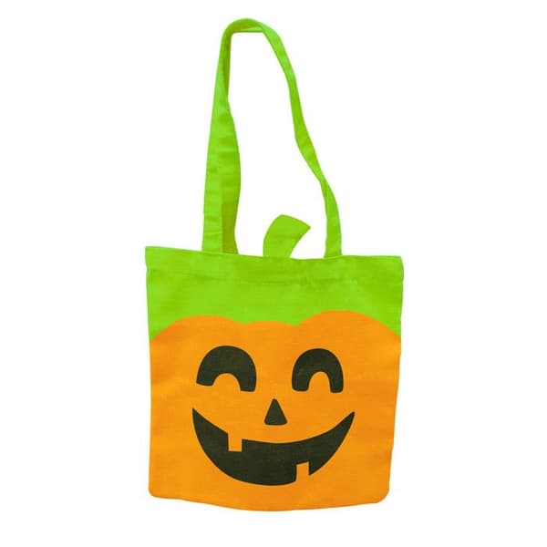 Tote bag Citrouille Halloween i tryckt bomull 25 x 25 cm