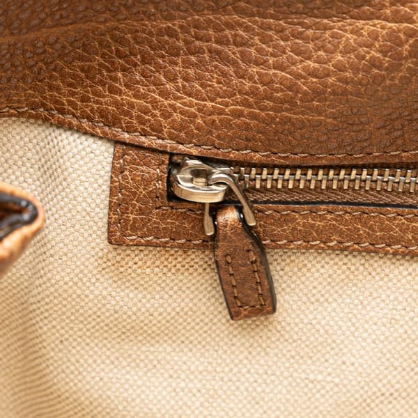 Pre-owned Gucci GG Canvas Miss GG Tote Brown