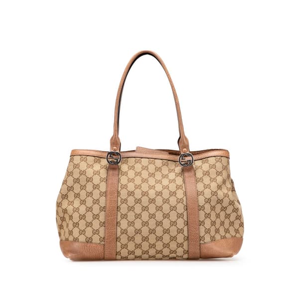 Pre-owned Gucci GG Canvas Miss GG Tote Brown