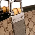 Miniatyrbild 8 av 9: Pre-owned Gucci Large GG Canvas Bamboo Libeccio Tote Brown